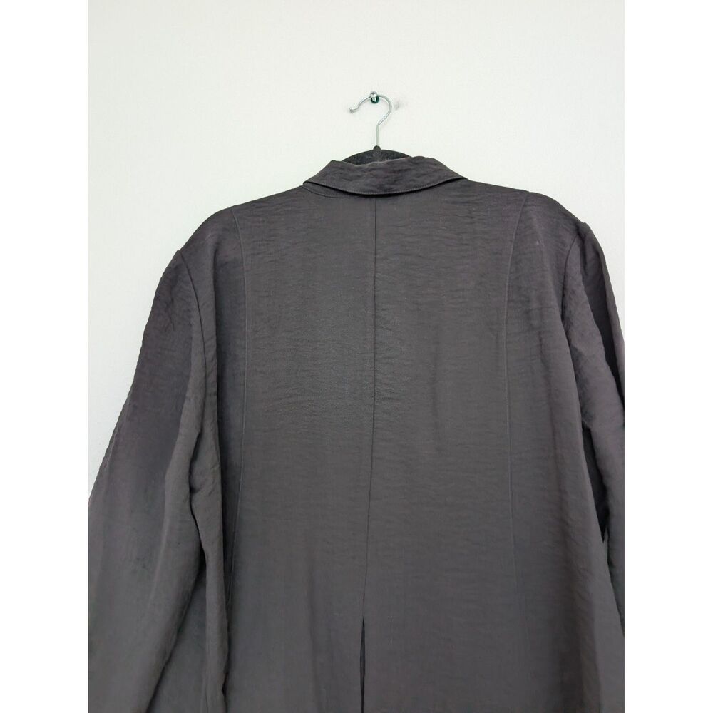EUC Habitat Black Pleated Swing Shirt Button Up Lagenlook Sz XL Minimalist - Picture 3 of 16